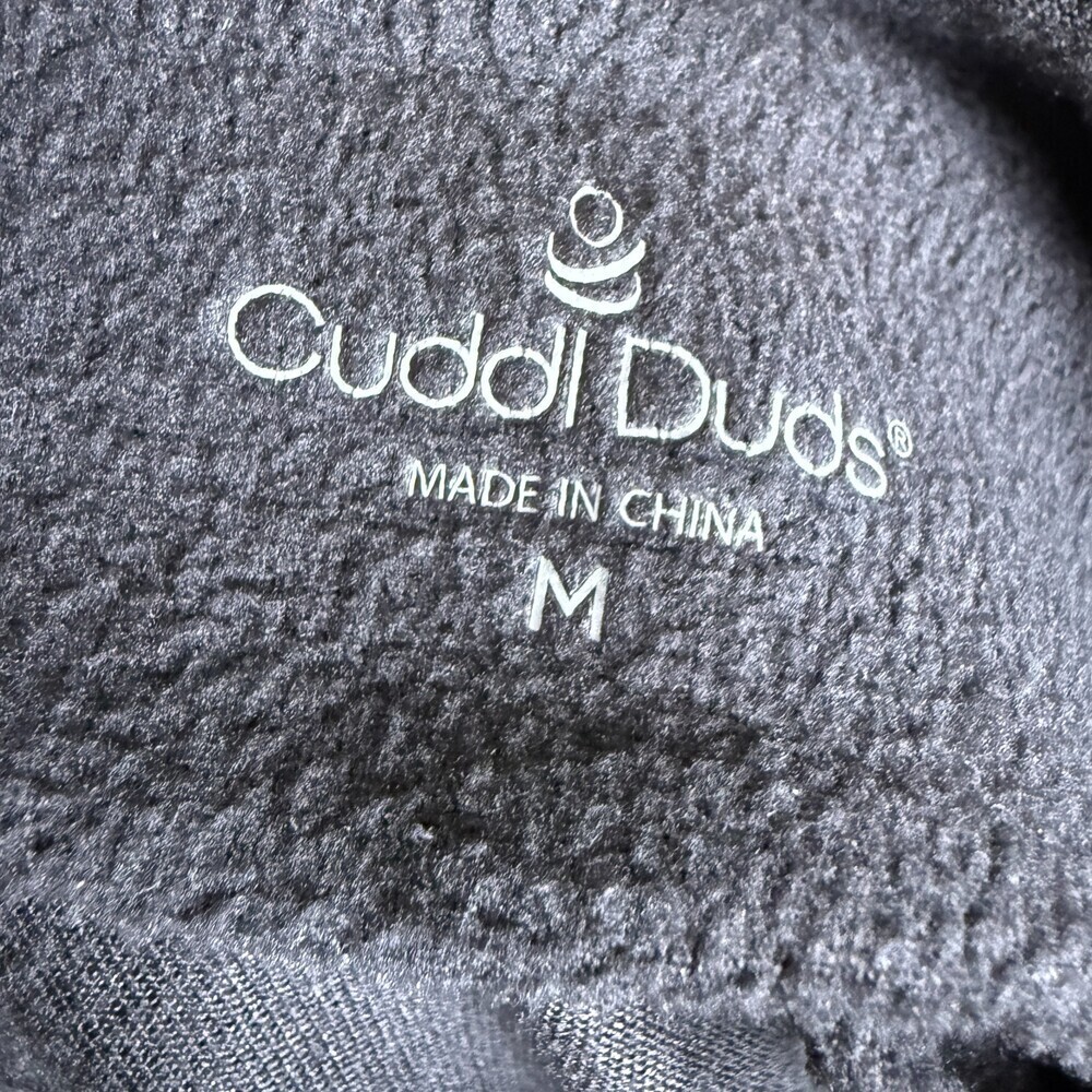 Cuddl Duds Cozy Jersey Fleece Split-V Pullover Sz M VERY SOFT Black Long Sleeves - Picture 12 of 15